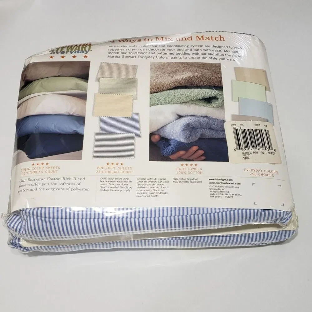 NEW Martha Stewart Everyday Full Size 230 Thread Count Set of Sheet
